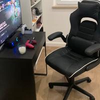 Monitor , sedia e scrivania e cassa