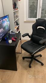 Monitor , sedia e scrivania e cassa