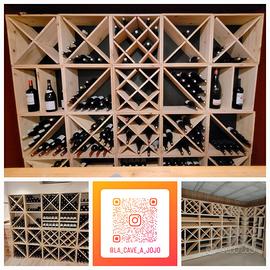 Portabottiglie artigianali, scaffale del vino