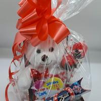 Composizione san valentino peluche con baci