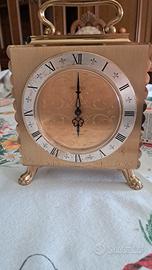 orologio da tavolo in ottone vintage