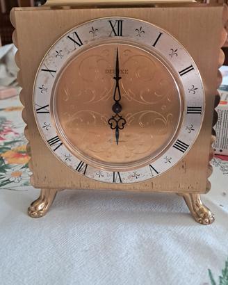 orologio da tavolo in ottone vintage
