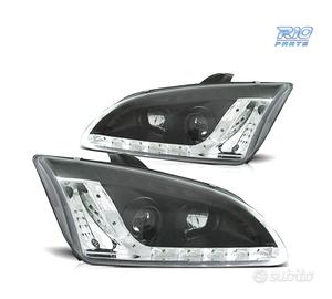 FARI FORD FOCUS 04-08 LUCE DIURNA A LED FONDO NERO