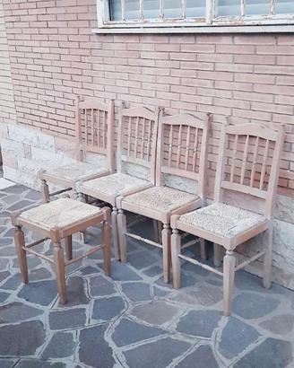 Sedie da cucina DEL TONGO 4 pezzi + sgabello
