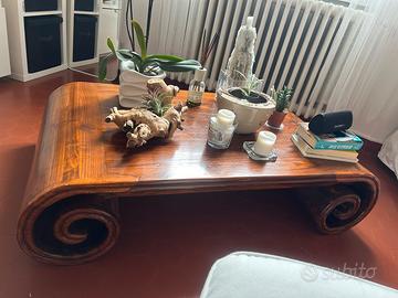Tavolino salotto etnico legno massello