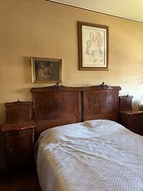 Letto matrimoniale vintage in legno massello