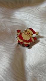 Spilla-pin babbo natale, metallo smaltato 