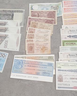 lotto monete e banconote italiane di varie epoche