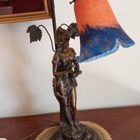Lampada in bronzo stile liberty Auguste Moreau