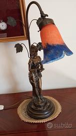Lampada in bronzo stile liberty Auguste Moreau