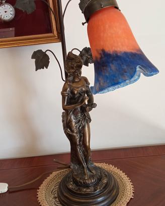 Lampada in bronzo stile liberty Auguste Moreau