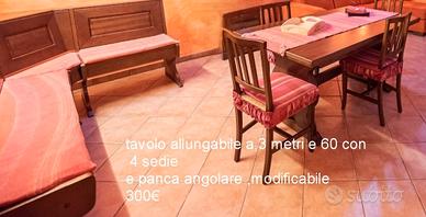 Tavolo allungabole più sedie più panca