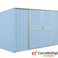 Casetta giardino in Acciaio 345x186cm azzurro
