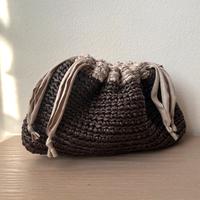 Bottega bag all’uncinetto in ecopelle marrone