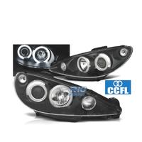FARI PEUGEOT 206 98-08 ANGEL EYES CCFL FONDO NERO