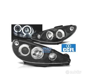 FARI PEUGEOT 206 98-08 ANGEL EYES CCFL FONDO NERO