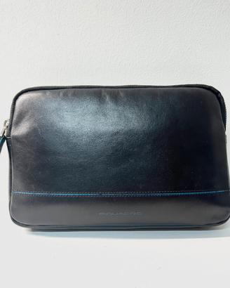 Pochette piquadro pelle blu