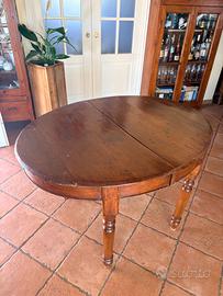 Tavolo ovale allungabile fine '800 in abete