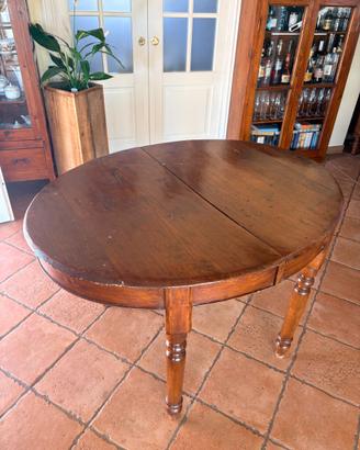 Tavolo ovale allungabile fine '800 in abete