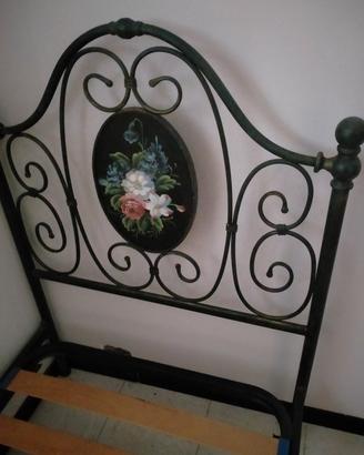 letti in ferro battuto con dipinto