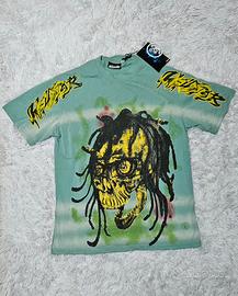 Hellstar T shirt rasta skull blu chiaro.