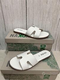 Ciabatte Donna Vera Pelle Bianca estive 38