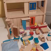 casa bambole con accessori 