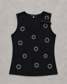 Join Canotta Donna Strass Fiocco Nera S