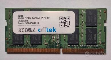 RAM 16gb DDR4  Sodimm notebook  1Banco 