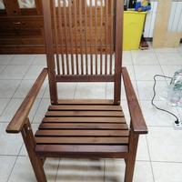 Sedia poltrona in legno reclinabile