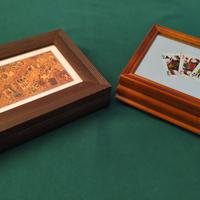 SCATOLE D'EPOCA IN LEGNO CON VETRO E SPECCHIO