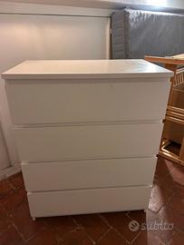 Cassettiera IKEA MALM 4 cassetti bianca usata