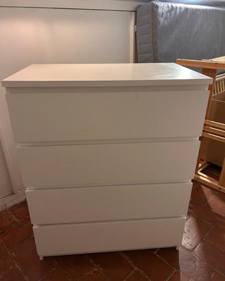 Cassettiera IKEA MALM 4 cassetti bianca usata