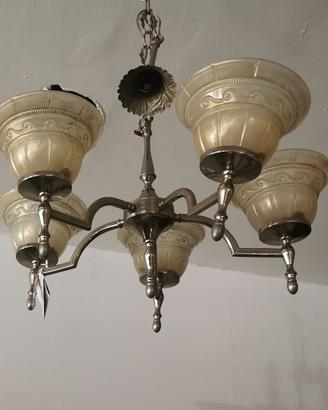 Lampadario vintage a 5 lampade