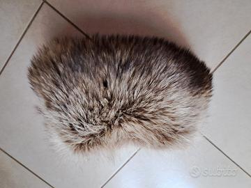 collo in pelliccia di marmotta argentata