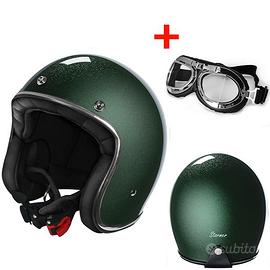CASCO JET VINTAGE MOTO STORMER GLITTERATO OCCHIALI