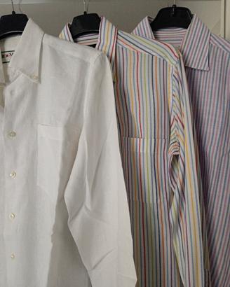 3 Camicie Uomo Estive - 1 lino 2 cotone, Taglia 39