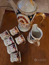 Set antico Caffettiera, Lattiera, 6 tazzine