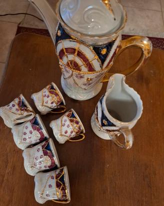 Set antico Caffettiera, Lattiera, 6 tazzine