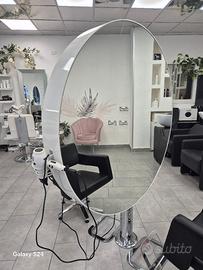 specchio penisola per parrucchiere 