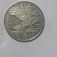 Moneta Vintage 1939 moneta da 50 centesimi