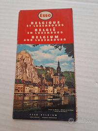 Esso:Carta stradale Belgio -Lux 1958
