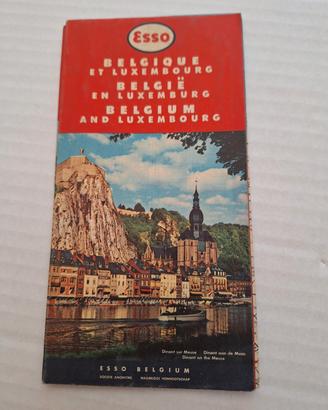 Esso:Carta stradale Belgio -Lux 1958