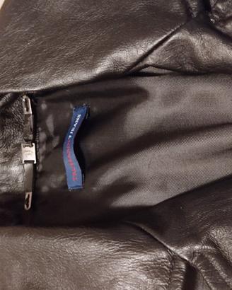 chiodo pelle Trussardi jeans