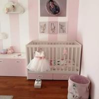 Lettino sbarre Ikea rosa bimba