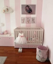 Lettino sbarre Ikea rosa bimba