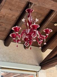 LAMPADARIO MURANO VETRO ARTISTICO CON 6 LUCI