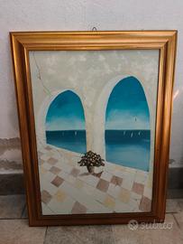 Quadro dipinto a mano con cornice dorata