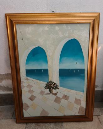 Quadro dipinto a mano con cornice dorata