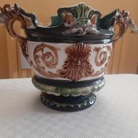 Cache pot/ centro tavola Barbotine antica